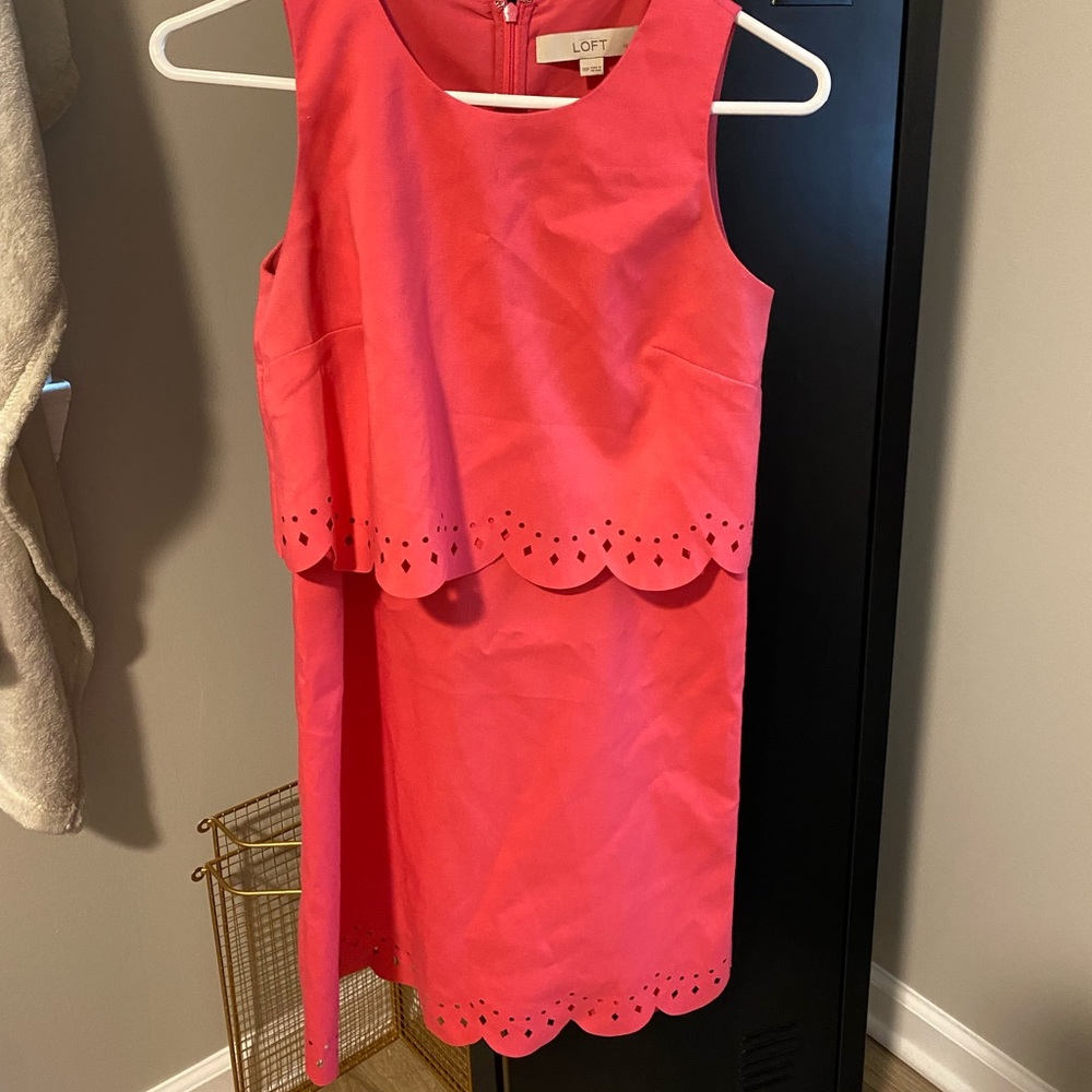 Pink, sleeveless loft dress - petite 00
